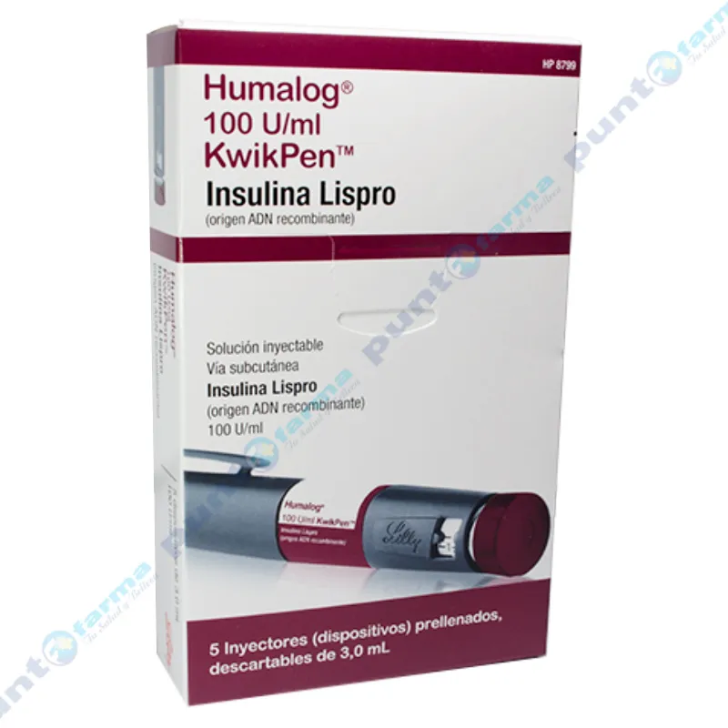 Humalog KwikPen 100U/mL  - Cont. 5 unidades x 3,0mL