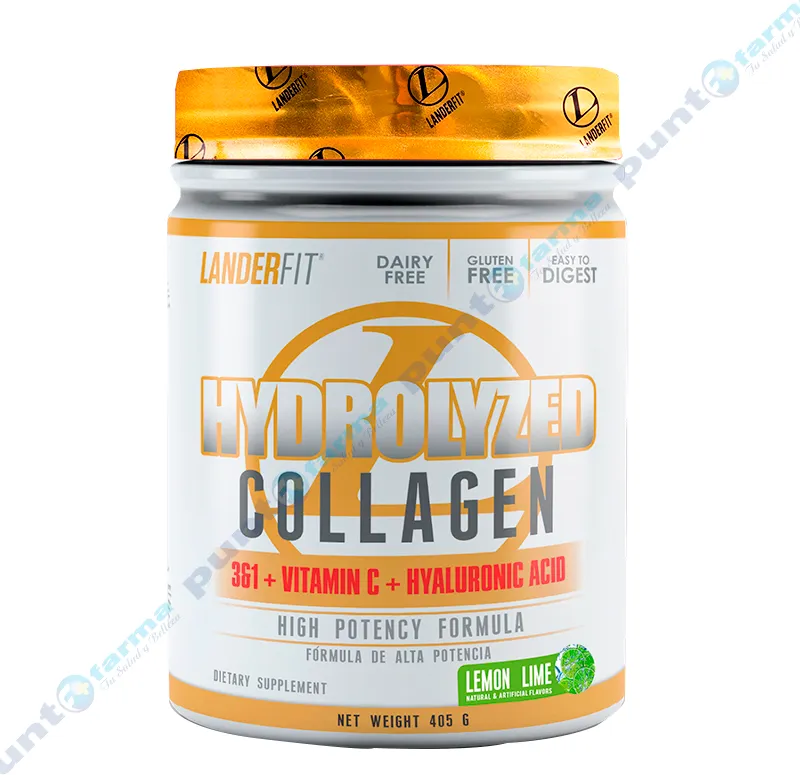 Hydrolyzed Collagen Sabor Limón Landerfit - 405 gr