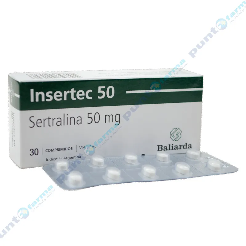 Insertec 50 Sertralina 50 mg - Cont. 30 Comprimidos.