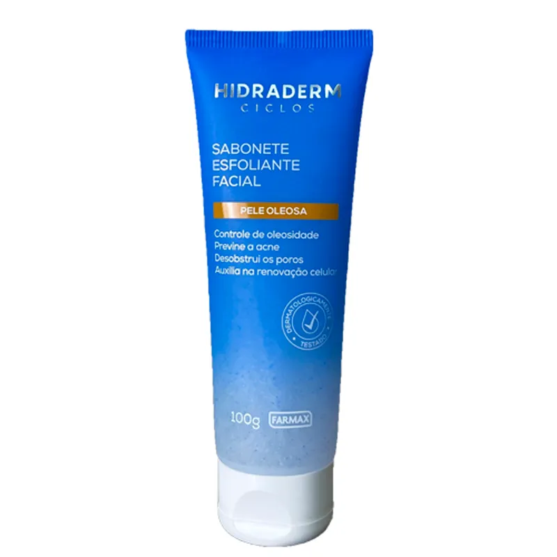 Jabón Exfoliante Facial para Piel Oleosa Hidraderm -  Cont.100gr