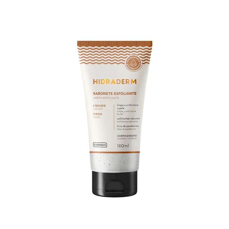 Jabón Líquido Exfoliante Coco Hidraderm - Cont.180mL