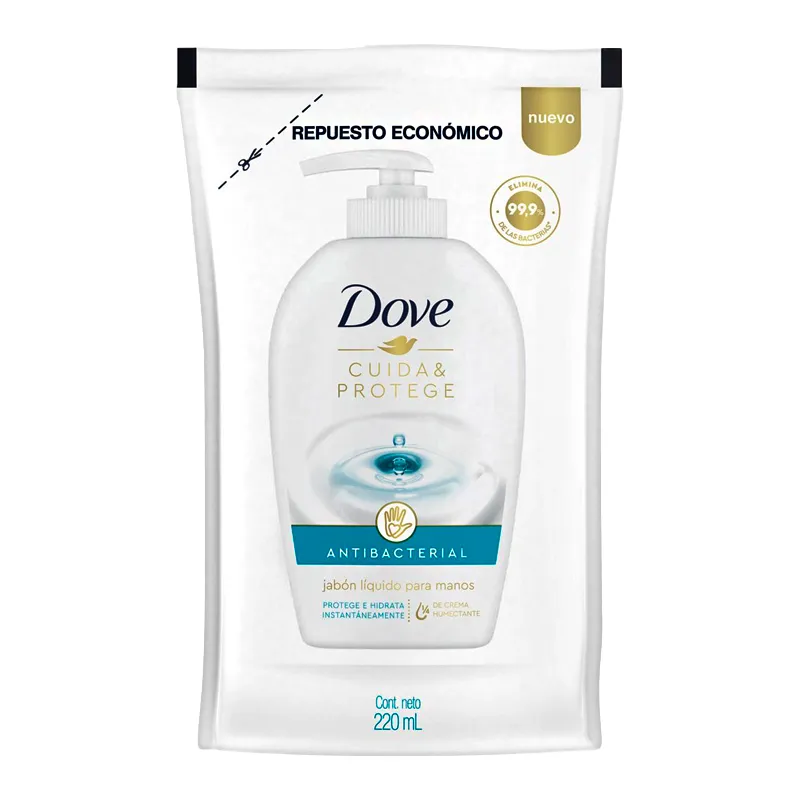 Jabón Líquido para las Manos Antibacterial Cuida y Protege Dove -  Cont.220 mL