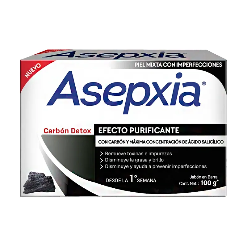 Jabón en Barra Carbón Detox Asepxia - 100 gr