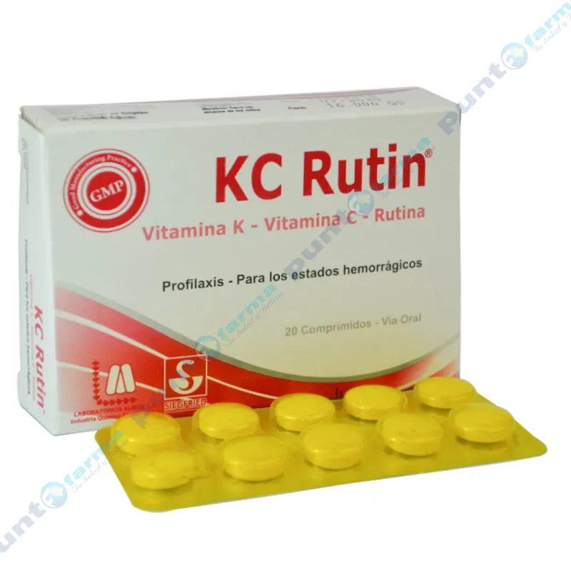 KC Rutin Vitamina K - Caja de 20 comprimidos