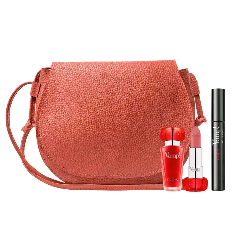 Kit  Vamp! Máscara para Pestañas + Lápiz Labial + Bolso Bandolera Pupa