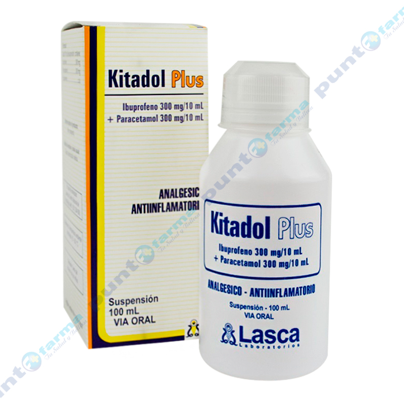Kitadol Plus Ibuprofeno 300 mg/10 mL Jarabe 100 mL Punto Farma