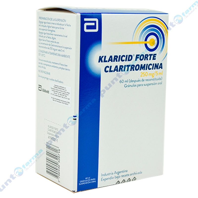 Klaricid® FORTE claritromicina 250mg/5ml 60ml Punto Farma