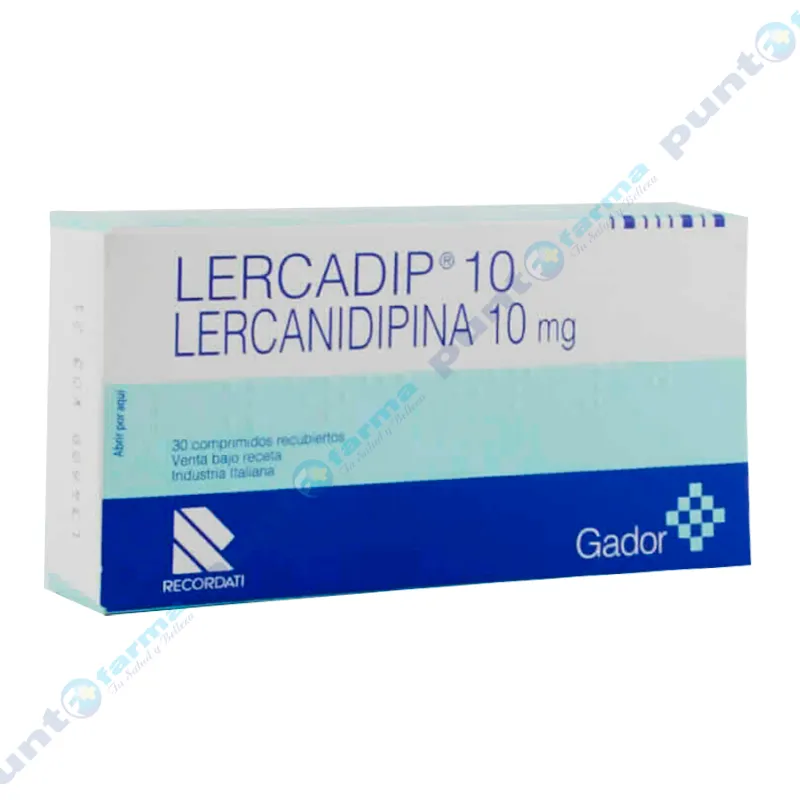 Lercadip Lercanidipina 10 mg - Contiene 30 comprimidos recubiertos.
