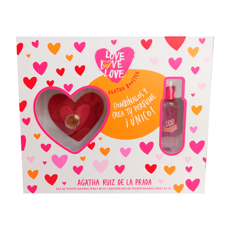 Love Agatha Ruiz de la Prada toilette Natural spray 80 mL + Booster Eau de toilette Natural spray 25 mL | Punto Farma Love Agatha Ruiz de la Prada toilette Natural spray 80 mL + Booster Eau de toilette Natural spray 25 mL | Punto Farma