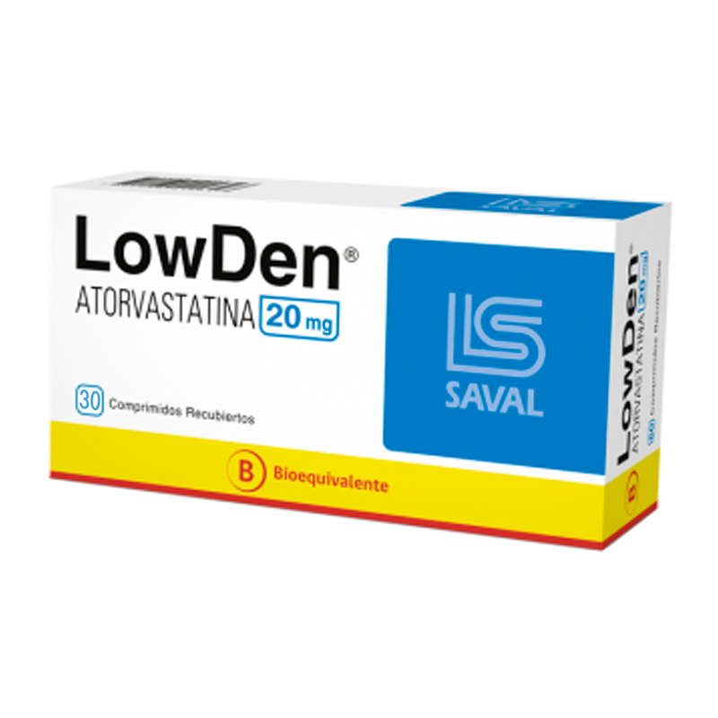 LowDen Atorvastatina 20 mg 30 Comprimidos recubiertos. Punto Farma