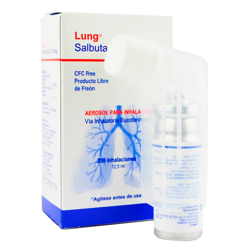 Lung Salbutamol 100 mcg Aerosol para Inhalación - 250 inhalaciones 12,5 ml  | Punto Farma