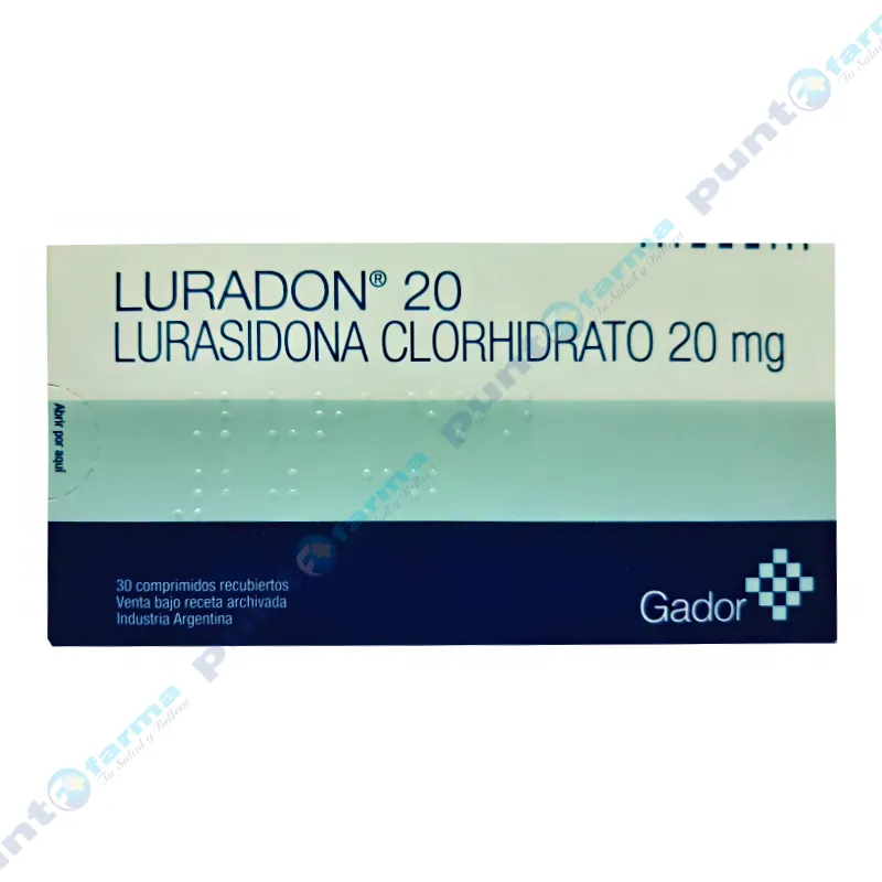 Luradon 20 Lurasidona Clorhidrato 20mg - Cont. 30 comprimidos recubiertos