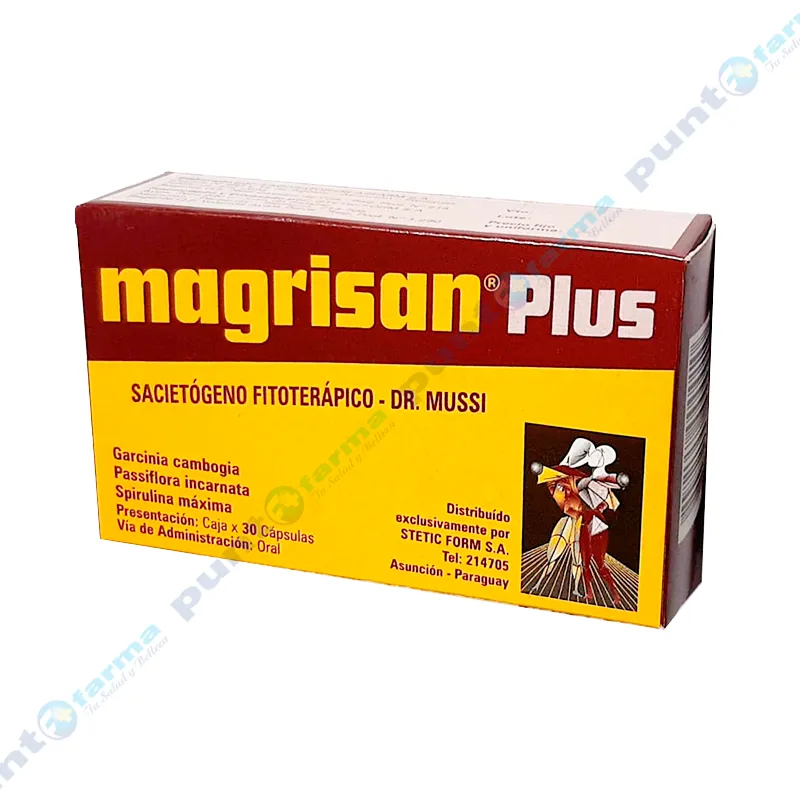 Magrisan Plus Sacietógeno Fitoterápico - Dr. Mussi - Caja de 30 cápsulas