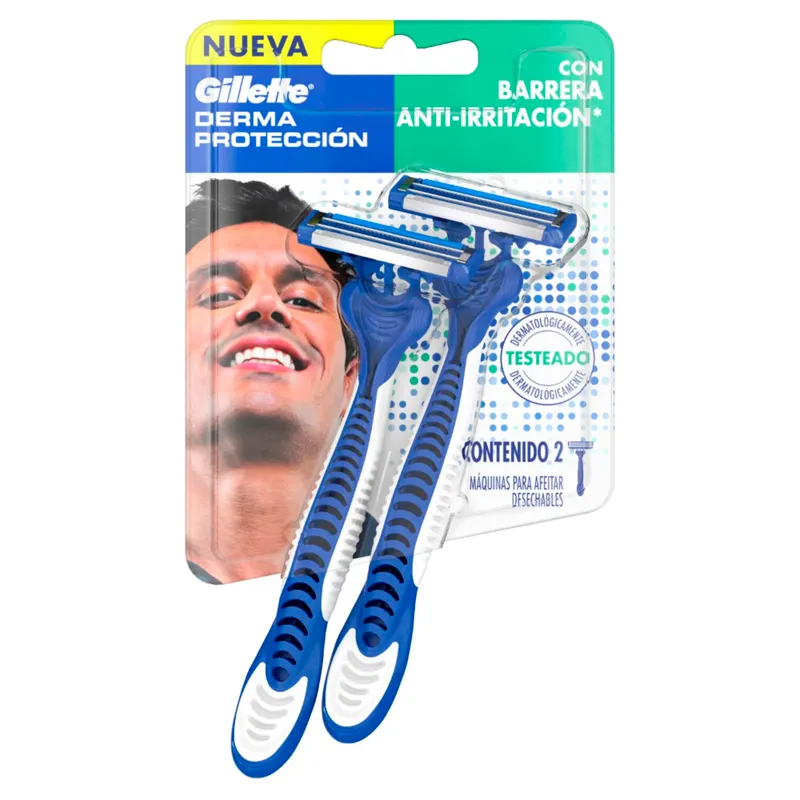 Máquinas para Afeitar Desechables Derma Protección Gillette - Cont. 2 unidades