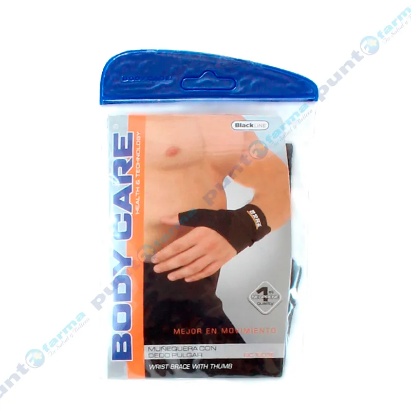 Muñequera con Dedo pulgar Blackline Económica BC1603E Tamaño M Body Care