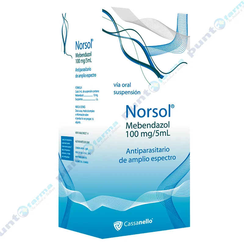 Norsol Mebendazol 100 mg - Suspensión Vía Oral 30 mL.