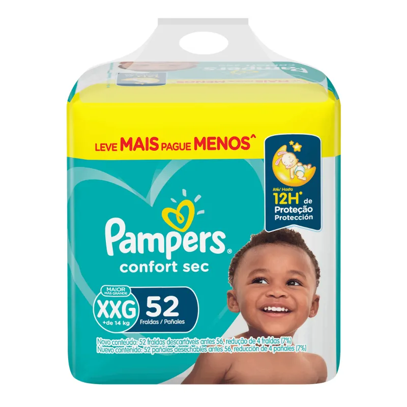 Pañal Confort Sec XXG Pampers - Cont. 52 unidades