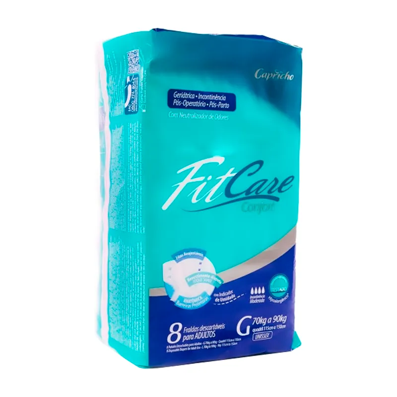 Pañal Desechable para Adultos FitCare Confort G - Cont. 8 Unidades