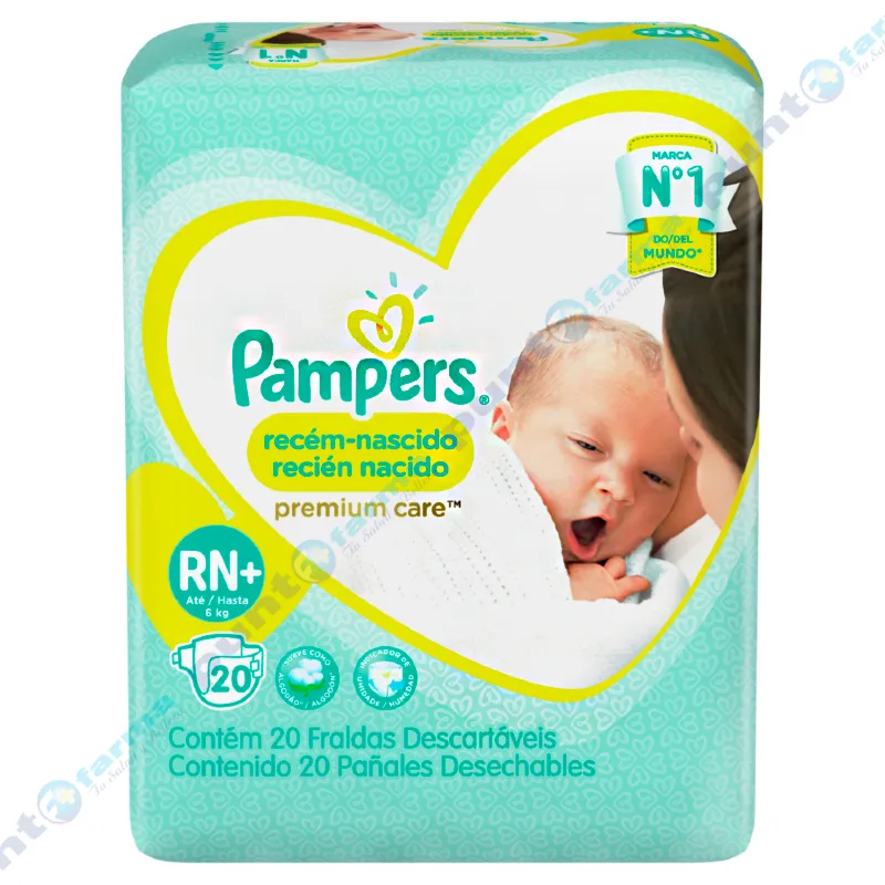 Pañales Recién Nacido Premium Care Pampers 20 Unidades