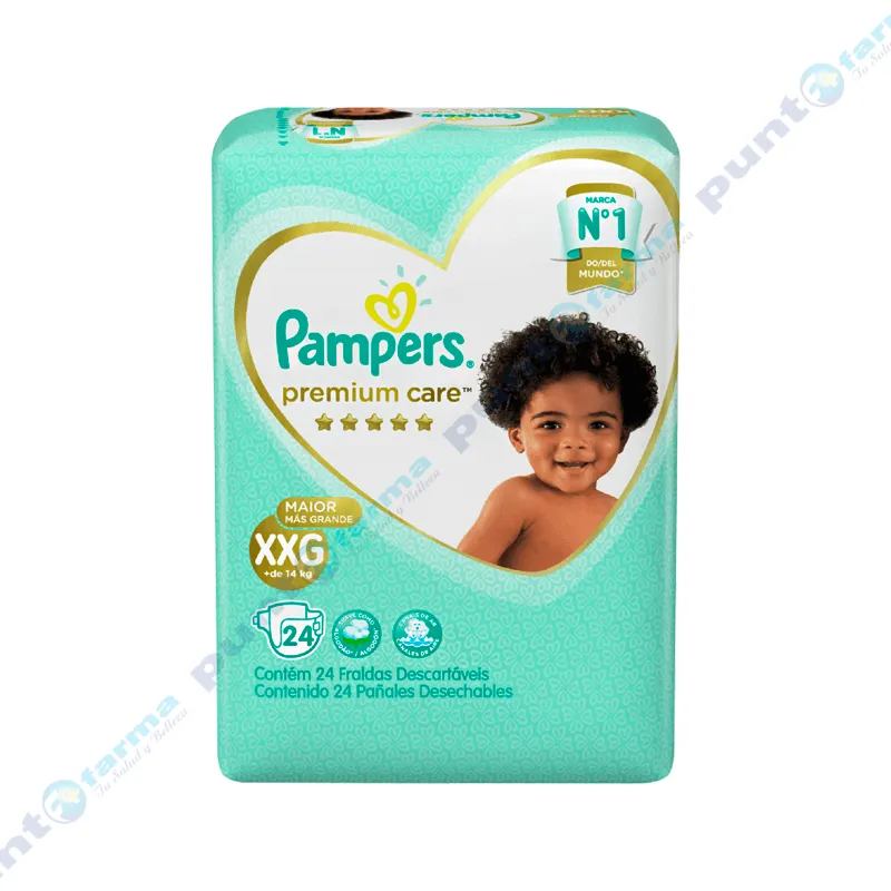 Pañal Pampers Premium Care XXG - Cont. de 24 unidades