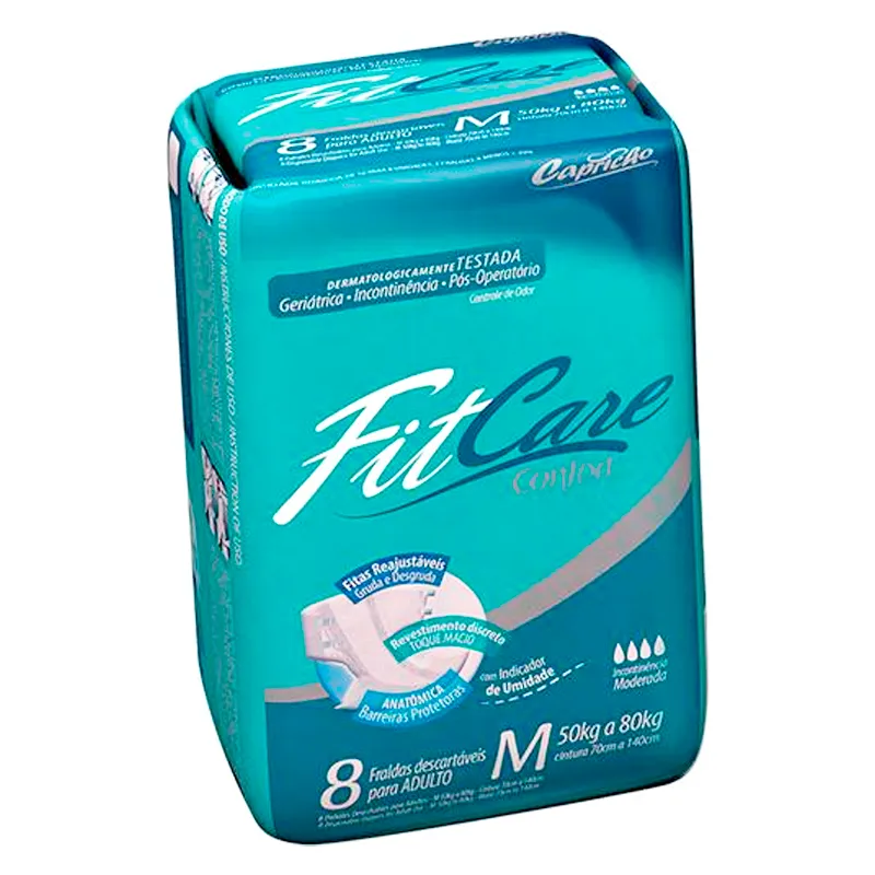 Pañal desechable para adultos FitCare Confort M - Cont. 8 unidades