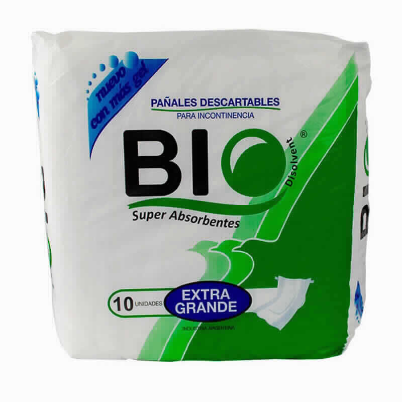 Pañales BIO Adulto Extra Grande - Contenido de 10 Unidades.