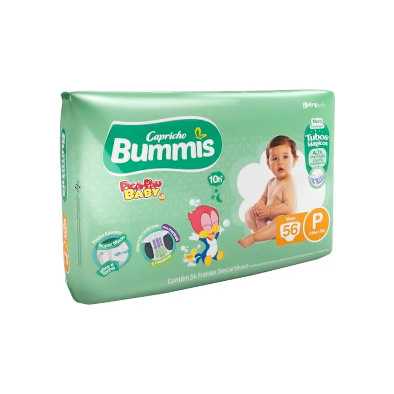Pañales Capricho Bummis Pica Pau Mega Pequeño - Contiene 56 Unidades.