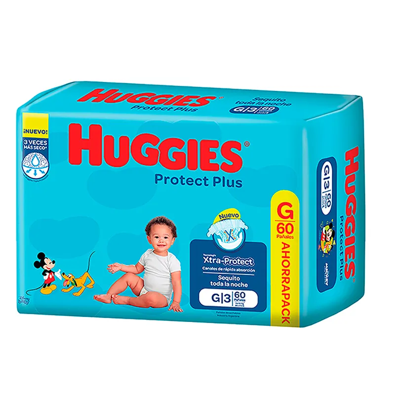Pañales Desechables Huggies Protect Plus Ahorrapack G - 60 unidades