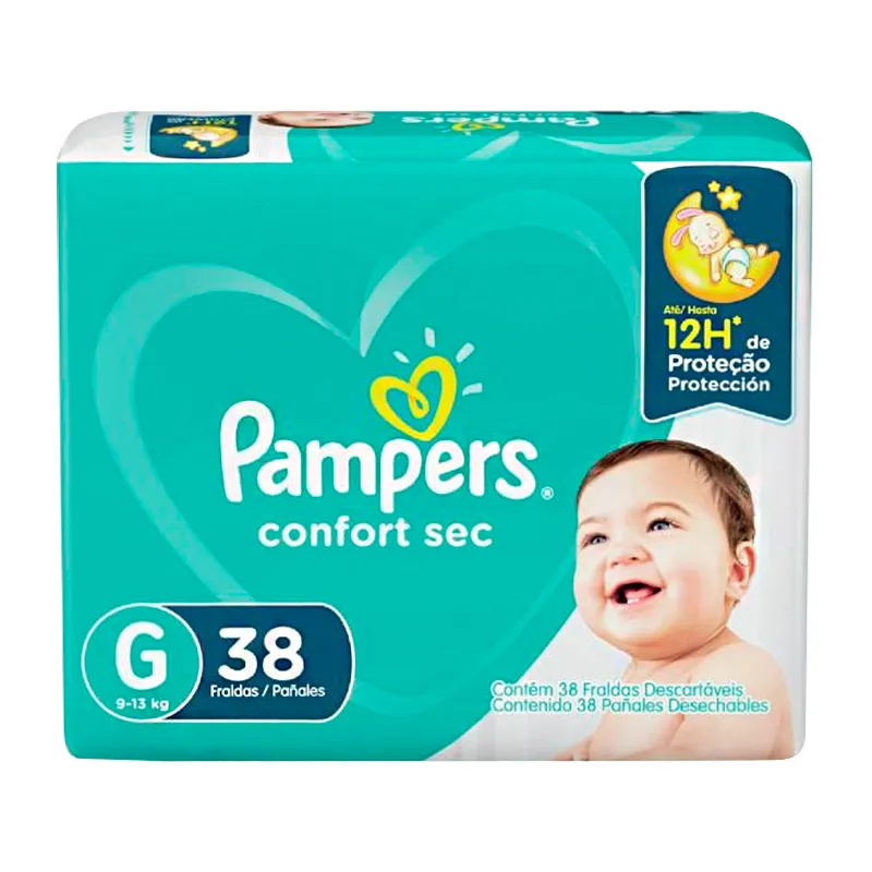 Pañales Pampers Confort Sec G - Cont. de 38 unidades