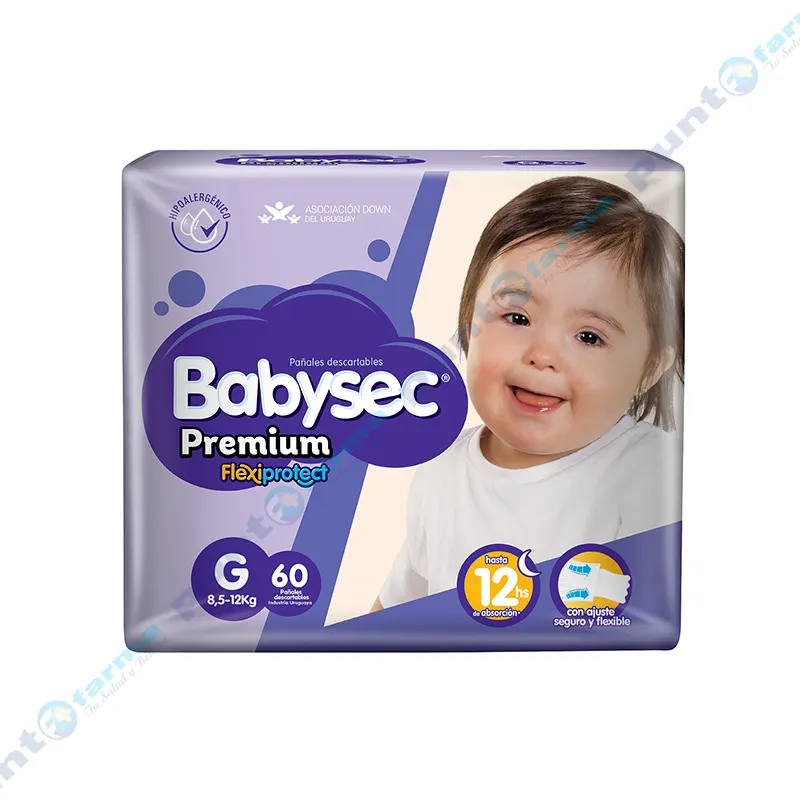 Pañales Premium G Babysec - Cont 60 unidades