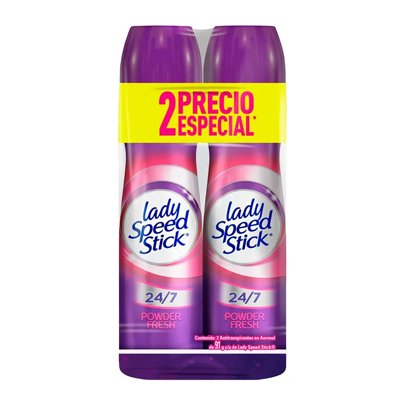 Pack 2 Antitranspirantes en aerosol Lady Speed Stick 91g Punto Farma