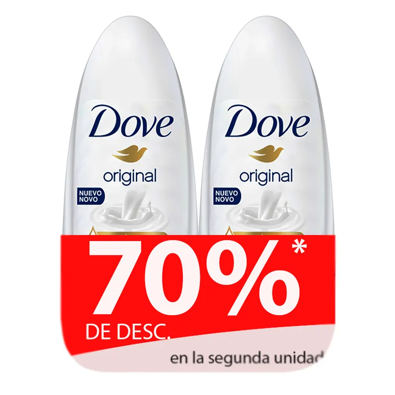 Pack Antitranspirante Roll-on Original Dove - Cont.50 mL