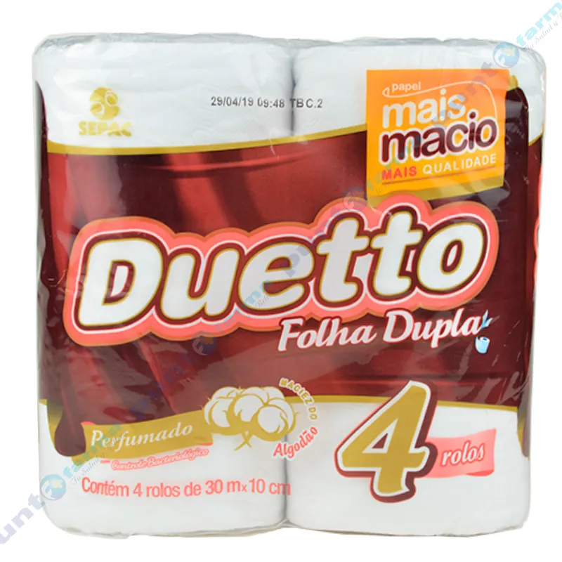 Papel Higiénico Duetto Perfumado - Cont 4 unidades