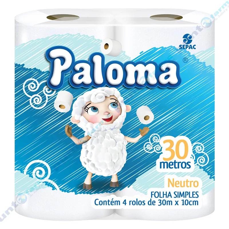 Papel Higiénico Paloma Neutro - Cont 4 unidades