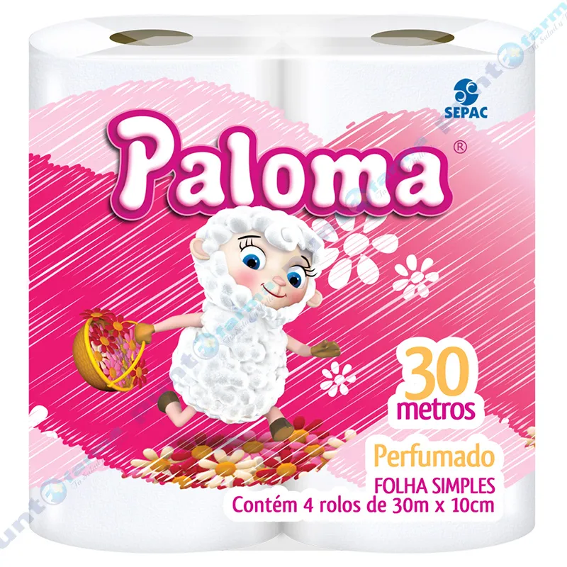 Papel Higiénico Perfumado Paloma 30 metros - Cont 4 unidades