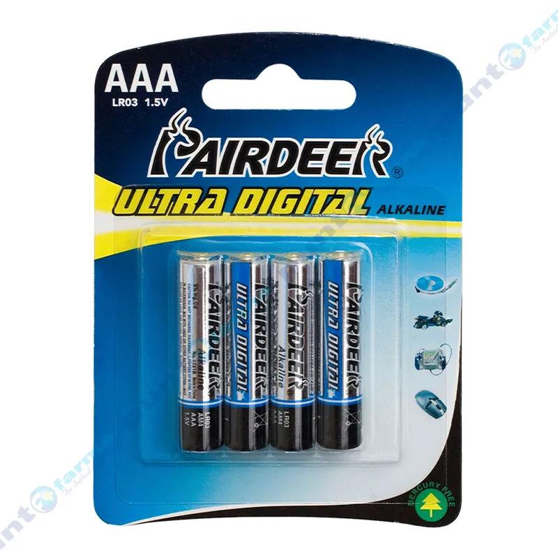 Pilas Pairdeer Ultra Digital Alkaline AAA - Cont 4 unidades