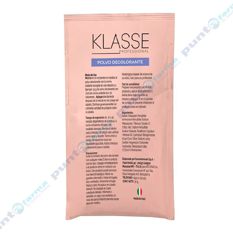 Polvo Decolorante Klasse - Cont. 30 gr