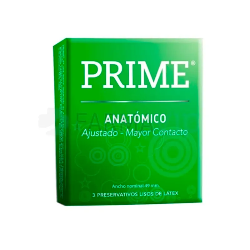 Preservativo Anátomico Prime - Cont. 3 Unidades.