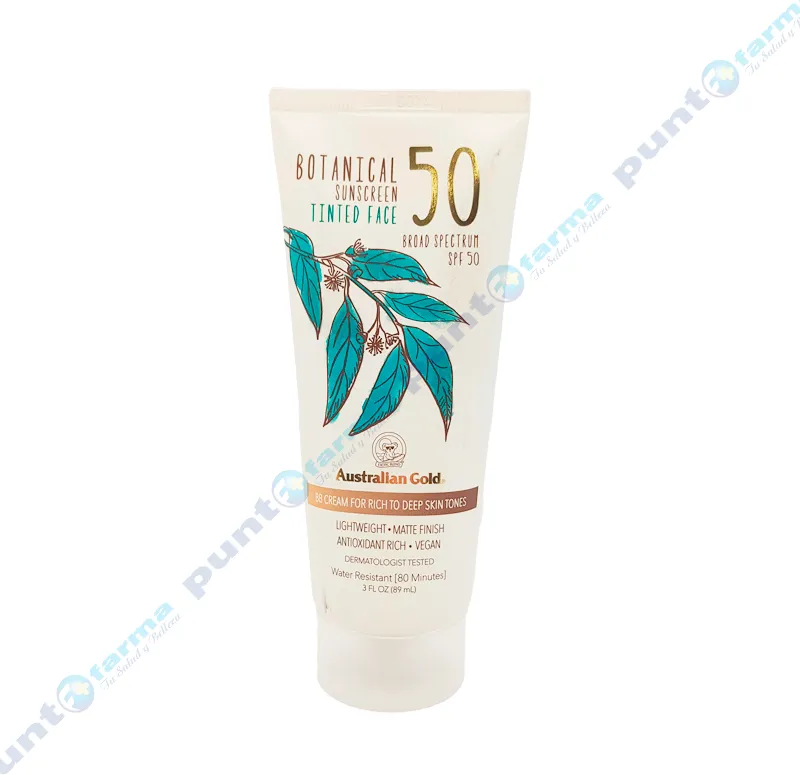 Protector Solar Botanical Tinted Face Rich SPF50 Australian Gold - Cont. 89ml