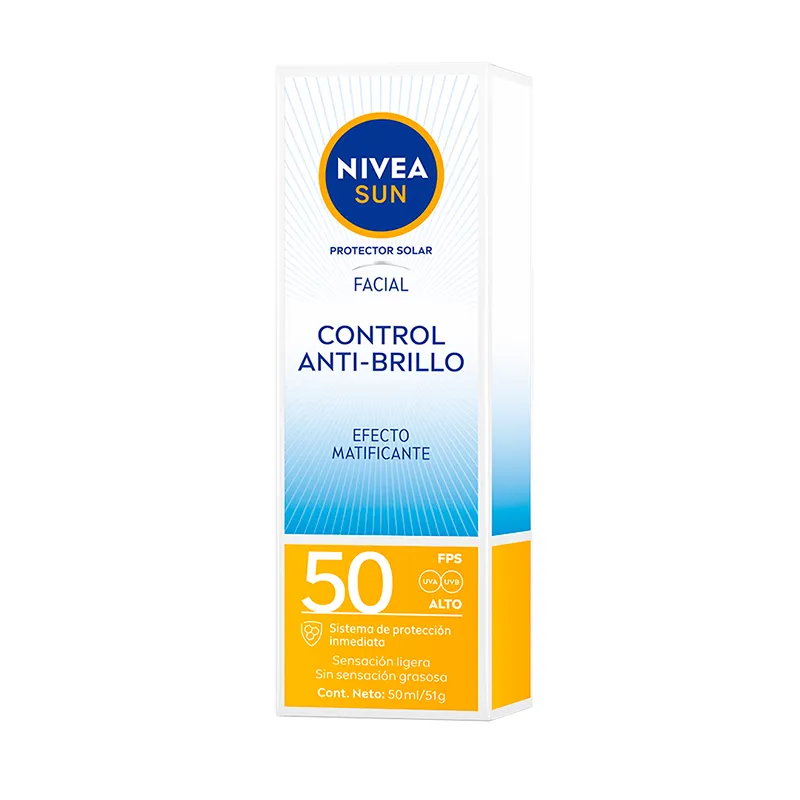 Protector Solar Facial Sun Control Antibrillo Efecto Matificante FPS50 Nivea - 50mL