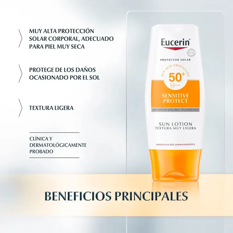 Image miniatura de Protector-Solar-Sun-Lotion-Sensitive-Protect-Textura-Muy-Ligera-FPS-50-Eucerin-150-mL-50783.webp