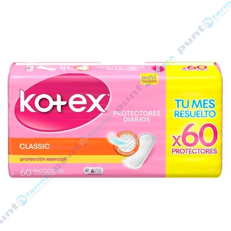 Protectores Diarios Classic Kotex - Cont. 60 unidades