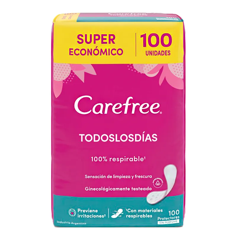 Protectores Diarios Todos los dias Carefree - Cont 100 unidades