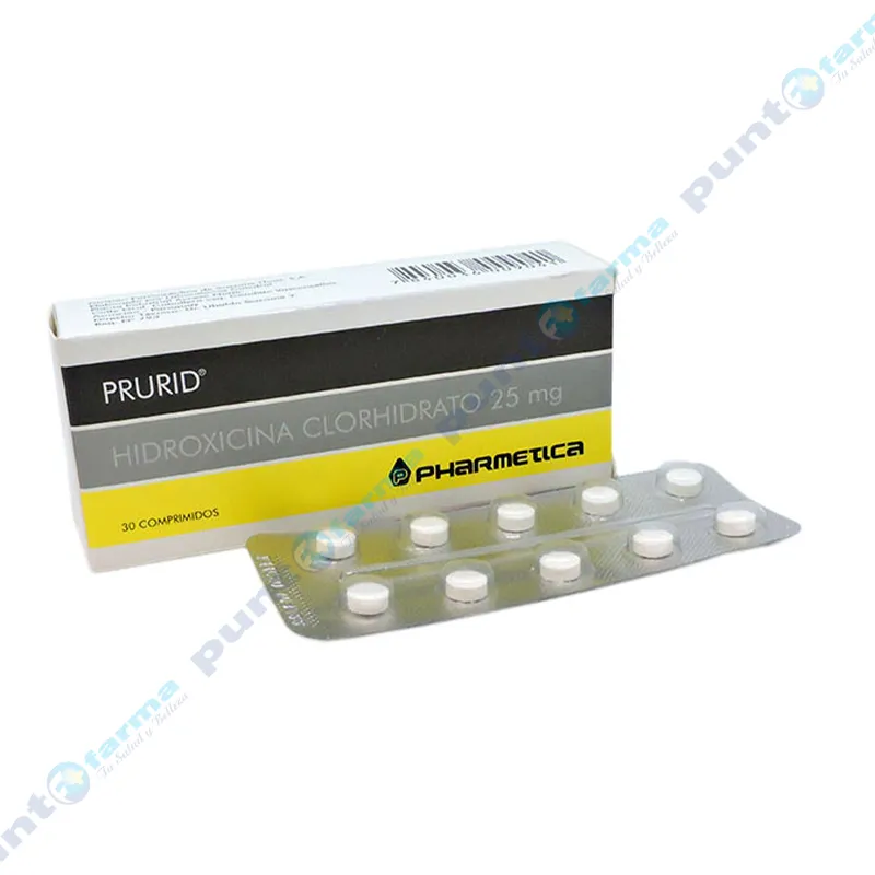 Prurid Hidroxicina Clorhidrato 25 mg - Caja de 30 Comprimidos