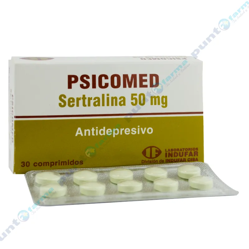Psicomed Sertralina 50mg - Contiene 30 comprimidos.