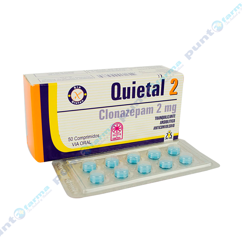Quietal 2 Clonazepam 2 mg - Caja de 50 comprimidos | Punto Farma