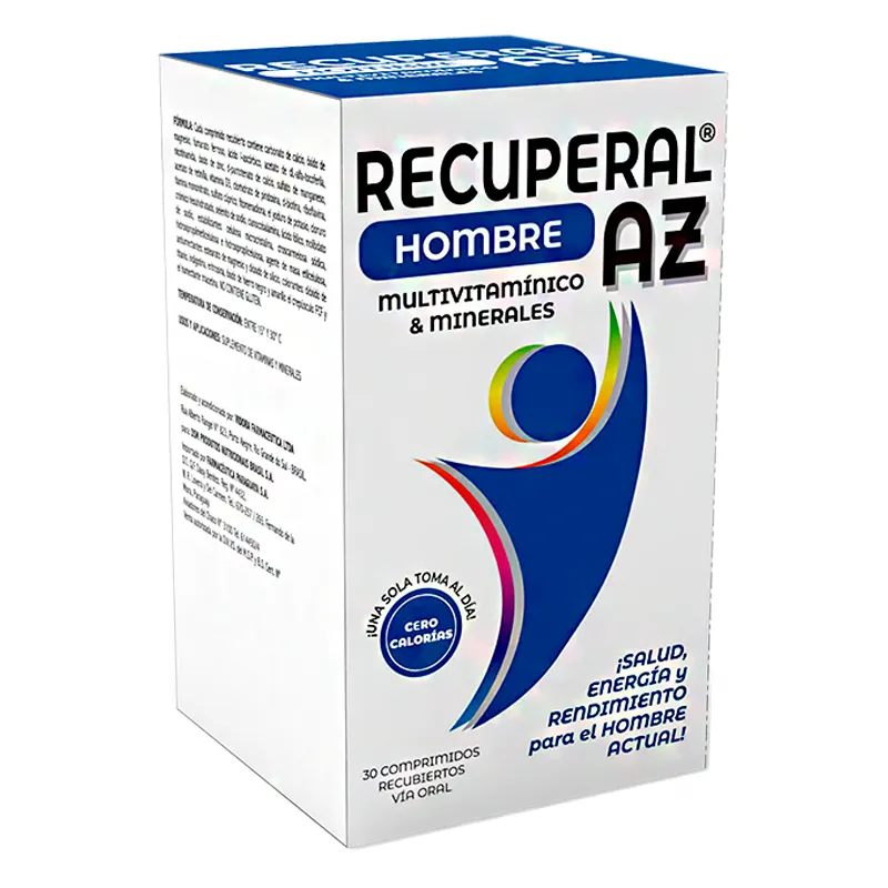 Recuperal AZ Hombre Multivitaminico - Caja de 30 comprimidos recubiertos