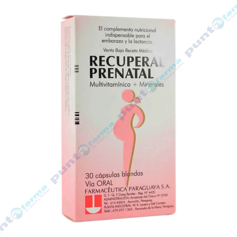 Recuperal Prenatal Multivitamínico - Caja de 30 cápsulas blandas