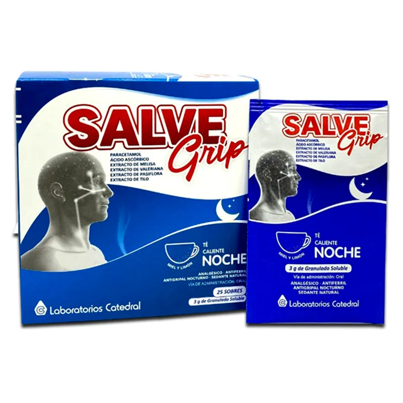 Salve Grip Paracetamol Té Caliente Noche - Caja de 25 Sobres