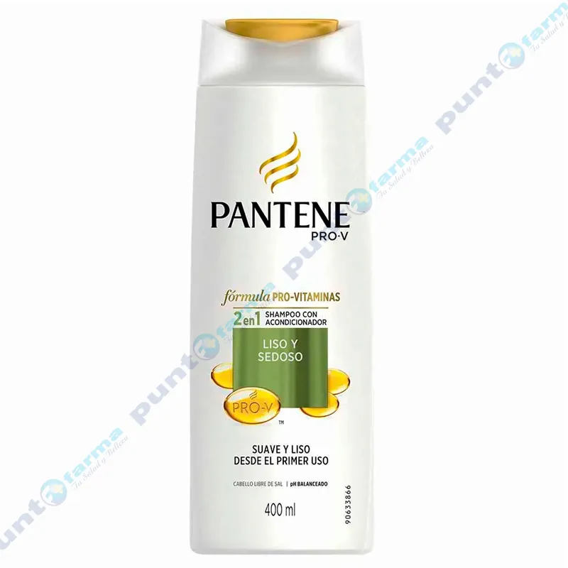 Shampoo con Acondicionador Liso y Sedoso 2en1 Pantene Pro - V - 400 mL